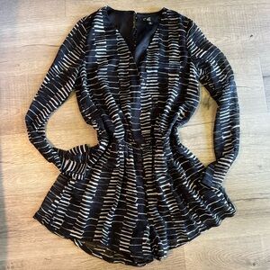 C. Luce Black and White Patterned Maxi Dress